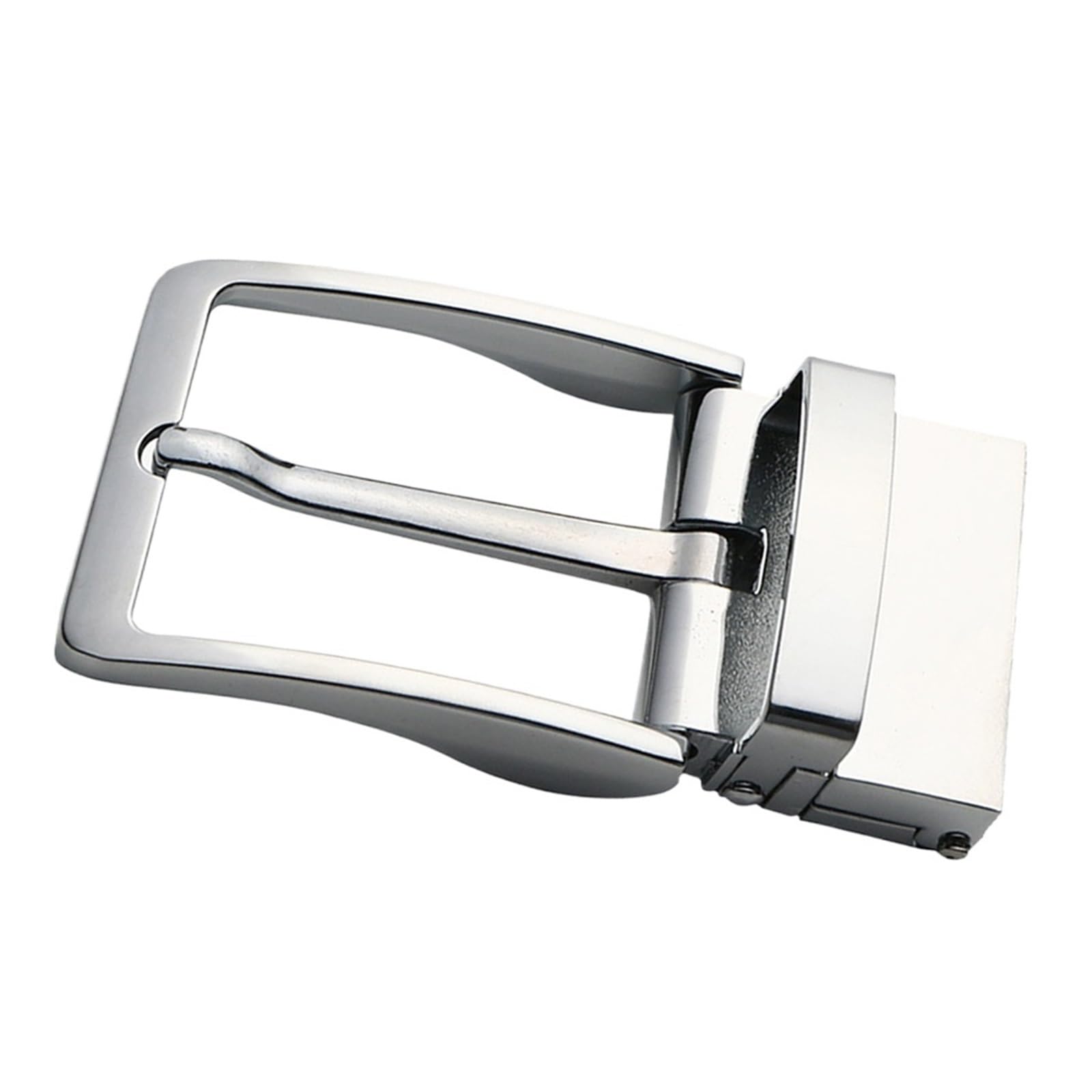 LUOHANUS Rotatable Belt Buckle Single Prong Square Belt Buckle for Men 4cm(Silver)