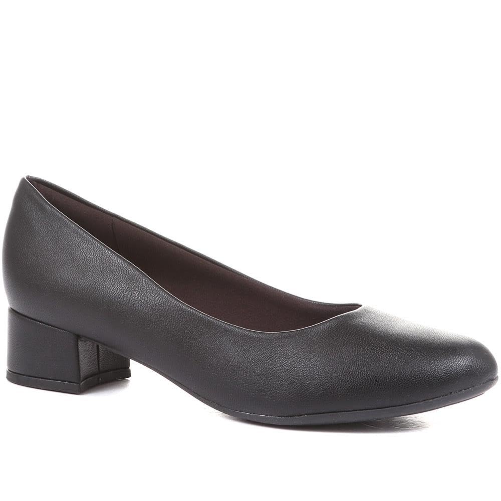 Pavers Piccadilly Ladies Block Heel Court Shoes in Black - Boosted Height - Ultimate Comfort for Work & Formal Occasions - Size UK 4 / EU 37