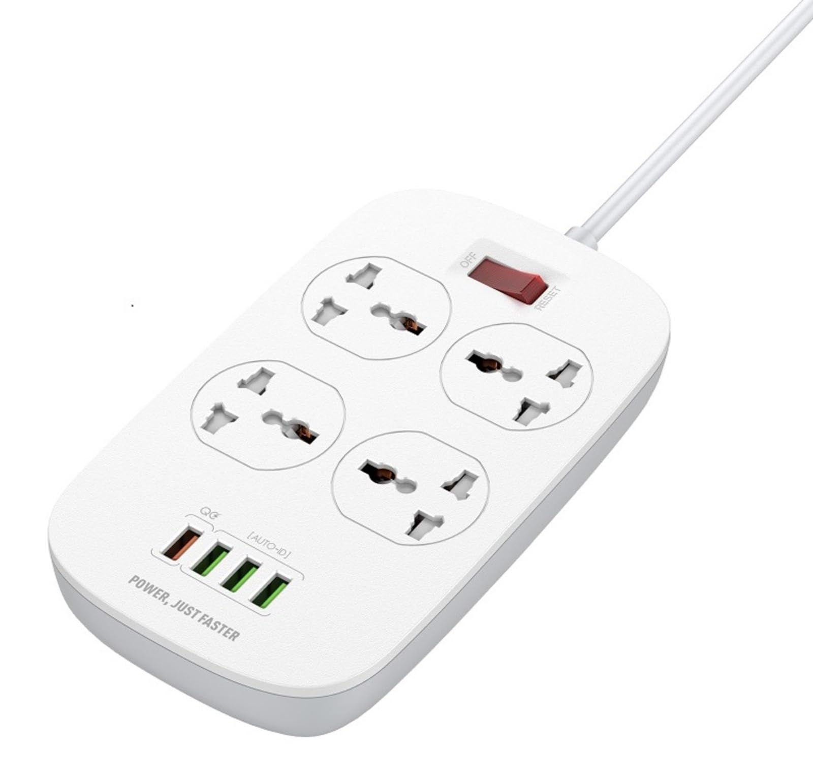 T Teclusive Smart 2500W Extension Board with 4 Power Socket and QC USB Ports 30w | 10A Power Strip with Fast Charging USB Surge Protector | 110V-250V | 2M Power Cord Cable-image-15