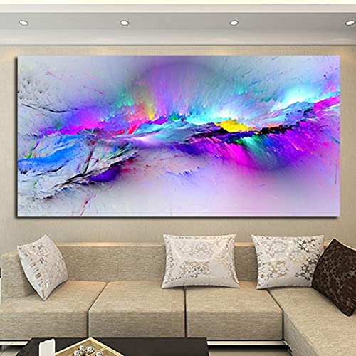 Peinture diamant 5D montagne enneigée grand format 50x100cm pour adulte