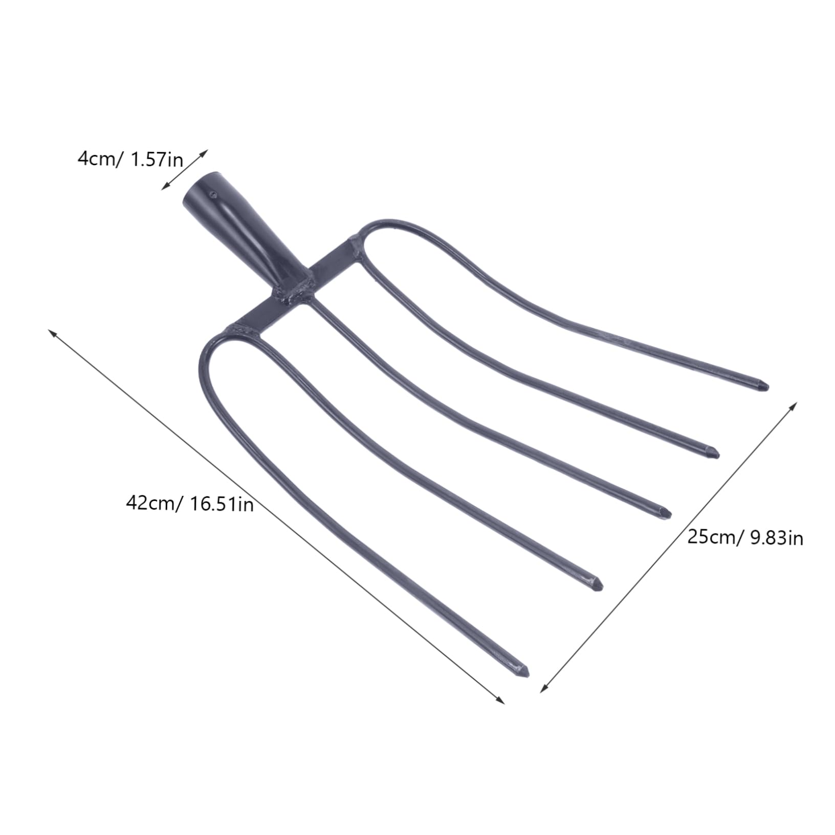 TOBBOMEY Heavy Duty Farm Fork Multi-Functional Manure Holding Fork Agricultural Grass Tool Spading Handle