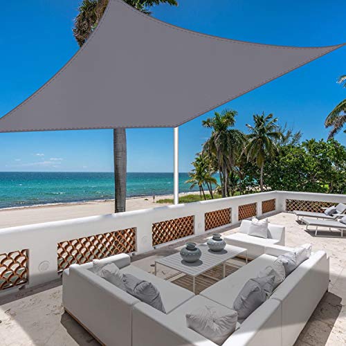 Jneaicn Toldo impermeable al aire libre UV toldo rectangular gris 2 m x 3 m playa ocio flores se puede utilizar en el patio de playa aparcamiento, se puede utilizar en el usuario Cover