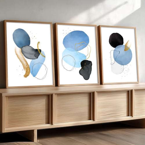 Image of kotart Painting for Wall Decoration - Modern Art Wall Decor Framed Painting for Living Room Bedroom - Framed Wall Posters /Paintings with Frame Set of 3 (Art 2, 13x17 inch)