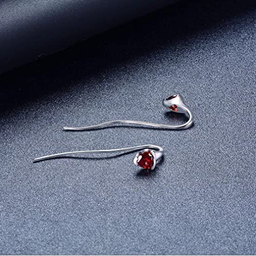 Boucles d'oreilles grenat rouge d'exception et gemmes précieuses - 2