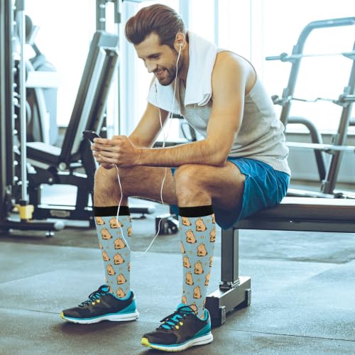 Image of Wusikd Blue Yellow Monster Trucks Compression Socks for Women and Men Circulation Long Socks for Athletic Running 1
