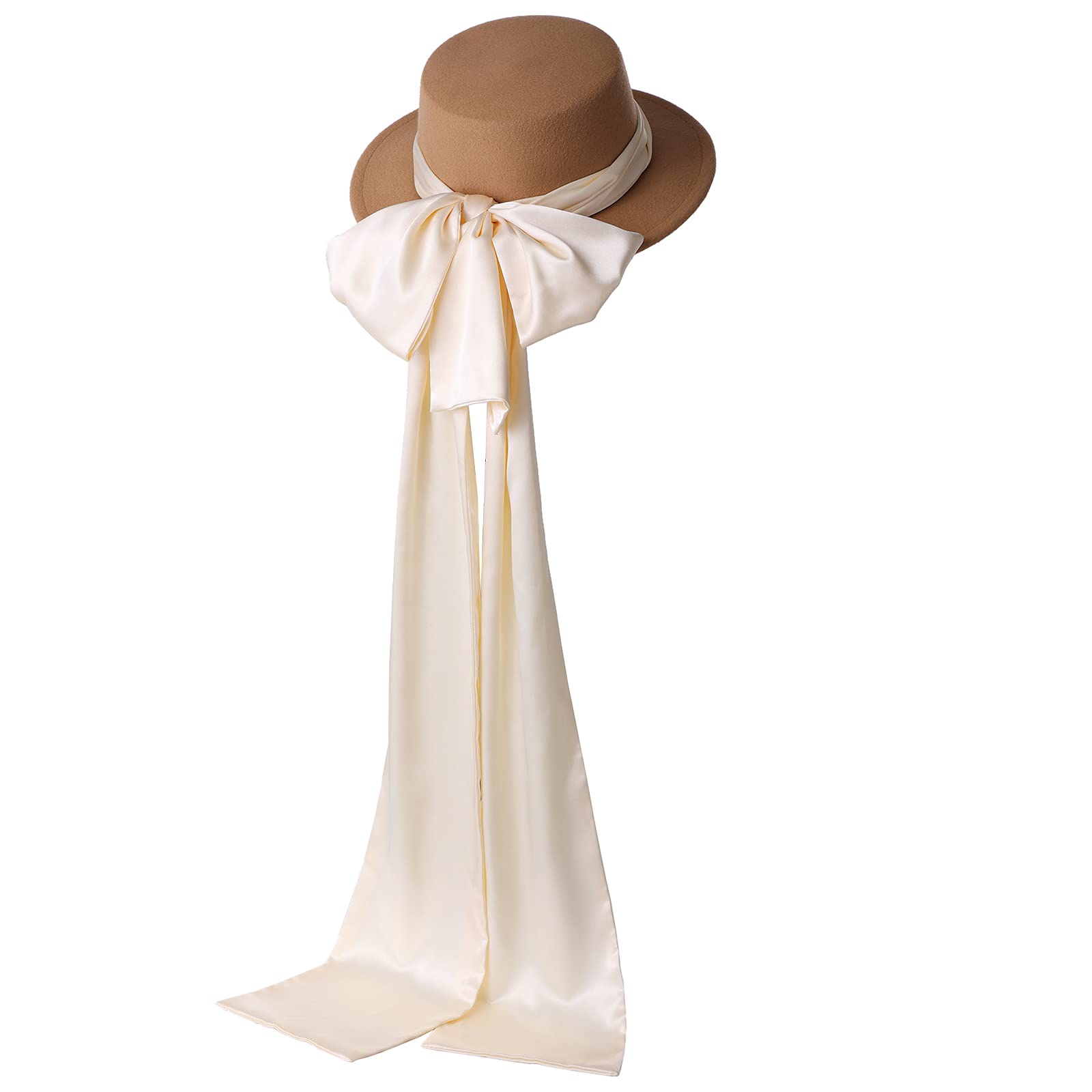 Girls Women Tea Party Sun Hat Victorian Costume Bowknot Wide Ribbons Hats