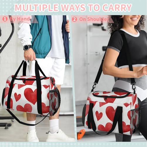 Love Colorful Red Travel Duffel Bag Weekender Overnight Bags for Women Men Foldable Waterproof Tote Bag with Trolley Sleeve4