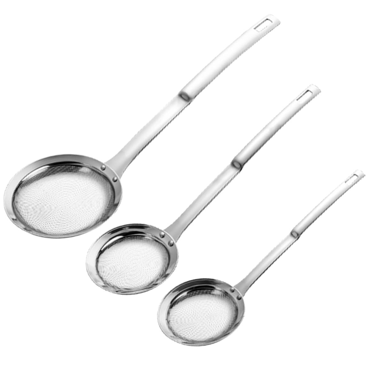 Homoyoyo 3pezzi Colino da Cucina in Acciaio Inox Maglia Fine Setaccio Manico lungo Filtro per Alimenti