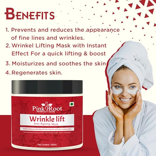 Image of Pink Root Wrinkle Lift Face Mask 100ml, Reduces Fine Lines & Wrinkles, Intensely Boosts Radiance, nourishes & lifts skin