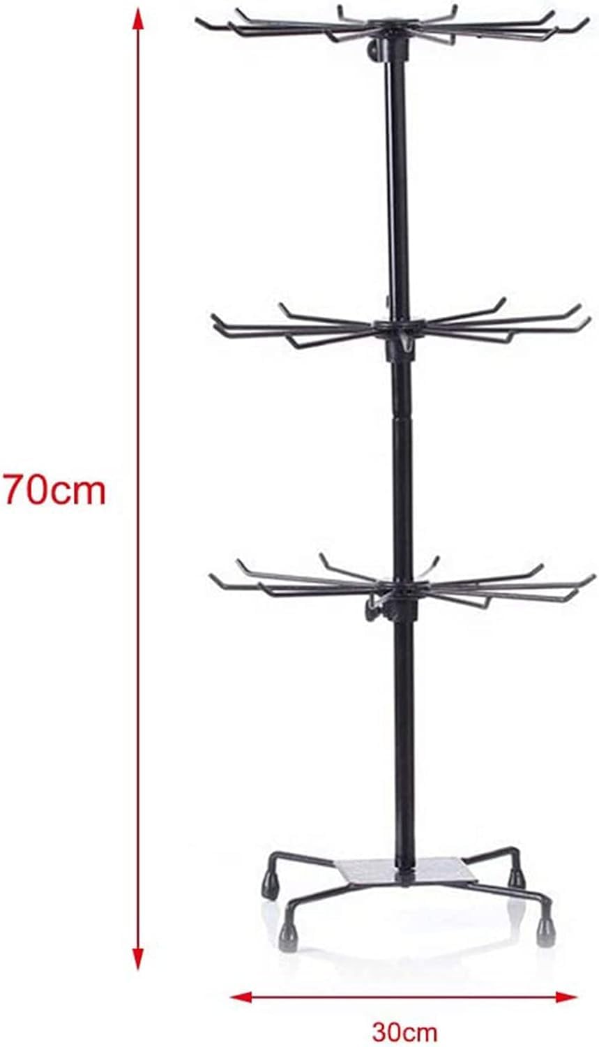 Heavy Duty 3-Tier Spinning Display Stand - Adjustable Height Countertop Organizer