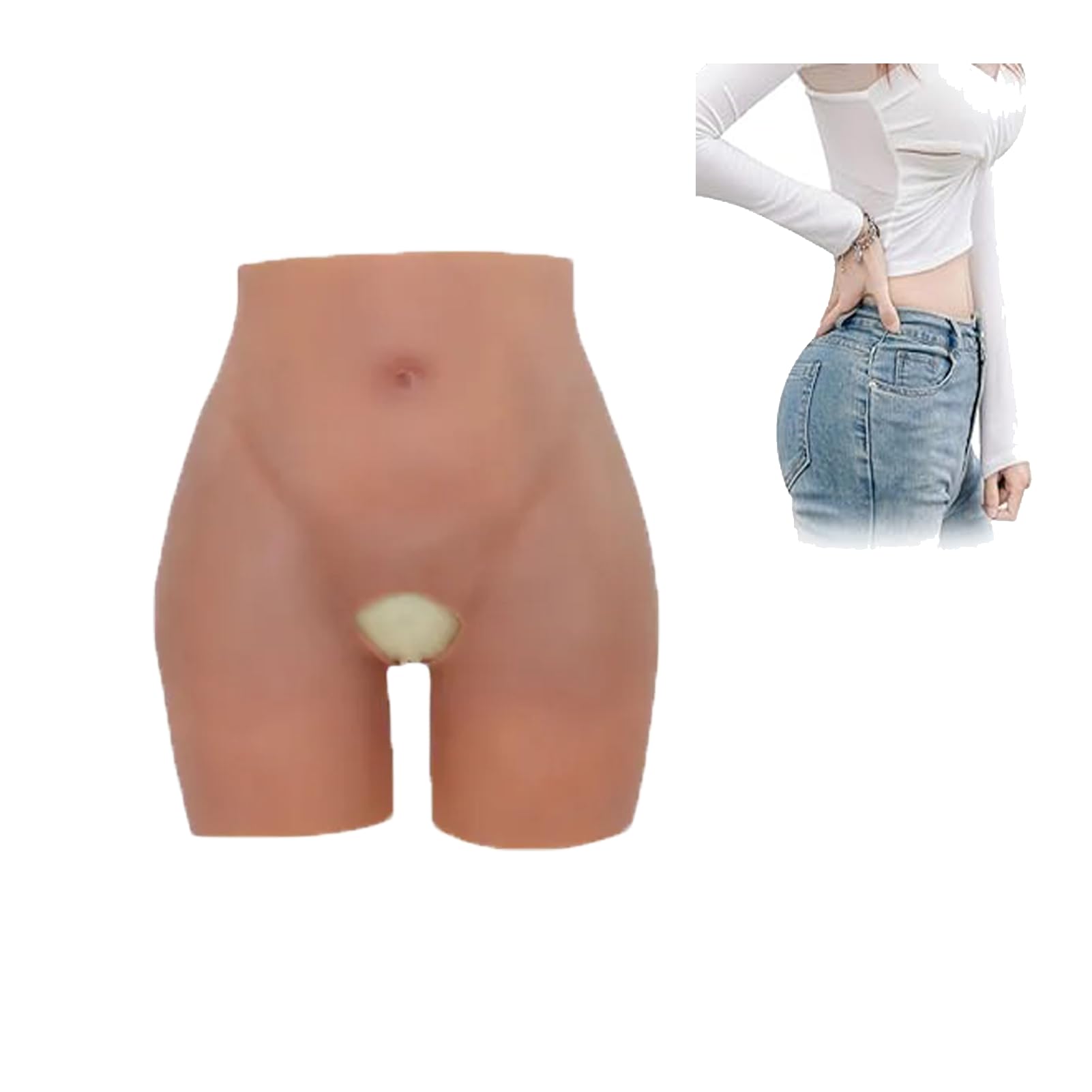 Bragas TransgéNero De Silicona con Almohadillas para Las Caderas, Ropa Moldeadora De ElevacióN De Entrepierna Abierta, Bragas Suaves De Control Realista para Travestis,Color 1,Thickness 1.6cm