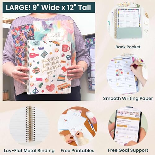 bloom daily planners 2026-2027 Academic Year Teacher Planner & Calendar - 7 Period Lesson Plan Organizer Book for Classroom or Homeschool - 9" x 11" (Interchangeable Cover) - Bold & Bright - Image 5