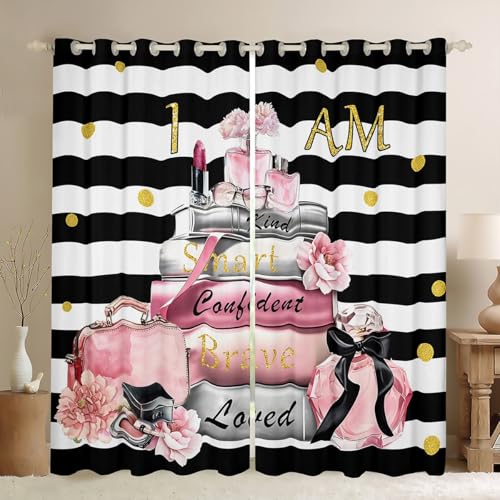 Erosebridal Pink Fashion Blackout Curtains for Girl Girly Mo