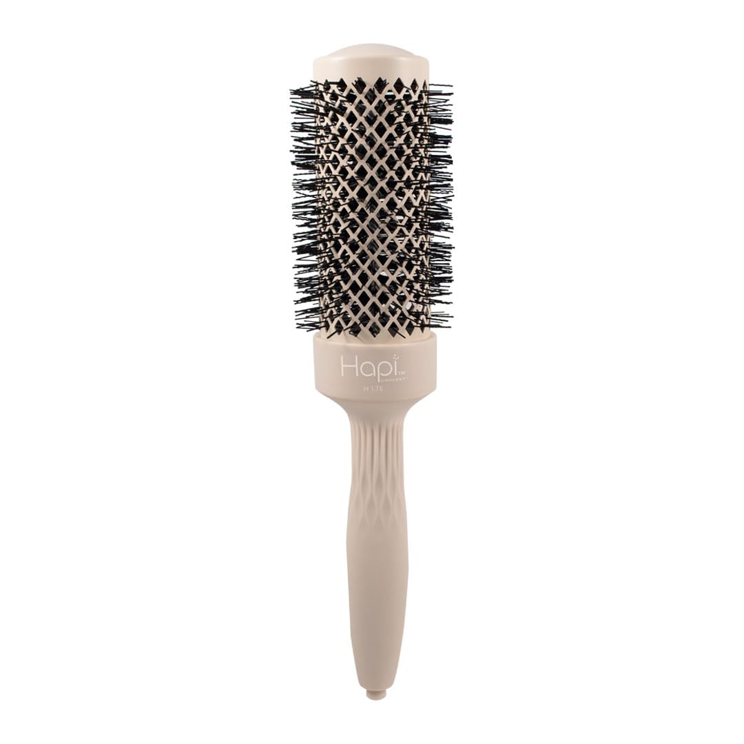 Cricket Hapi High Heat Harmony Thermal Brush - 1.75" Ceramic Barrel, Round Brush for Heat Styling with Hair Dryer, Mood-Friendly - Beige