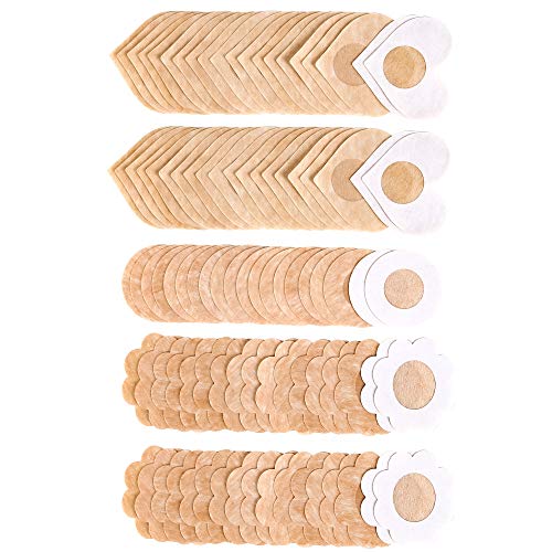 100 Pieces Large Nipple Cover Breast Covers Nipple Cover Pasties Sexy Disposable Bra Pad Lingerie Satin Petals Breast Pasties Self-Adhesive No Show Bra For Women, Beige #TOP3