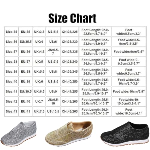 Women's Luxurious Orthopedic Sneakers,Fashion Glitter Sneakers for Womens Silp On Running Shoes Lightweigt Tennis Walking Shoes3