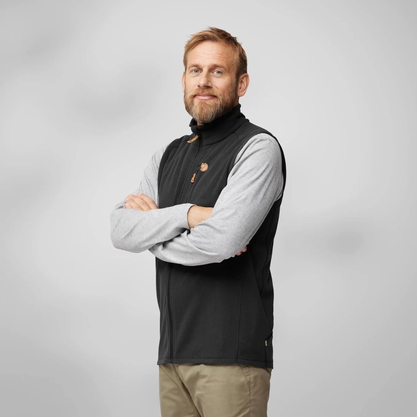 FJALLRAVEN 12600244-550 Övik Lite Fleece Vest M męska kamizelka sportowa, czarna, rozmiar M