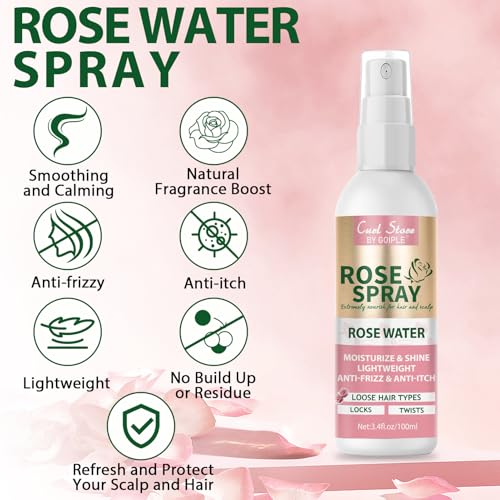 Set Spray de Agua de Rosas y Cepillo para Cabello Rizado 3.4 fl oz miniatura 2