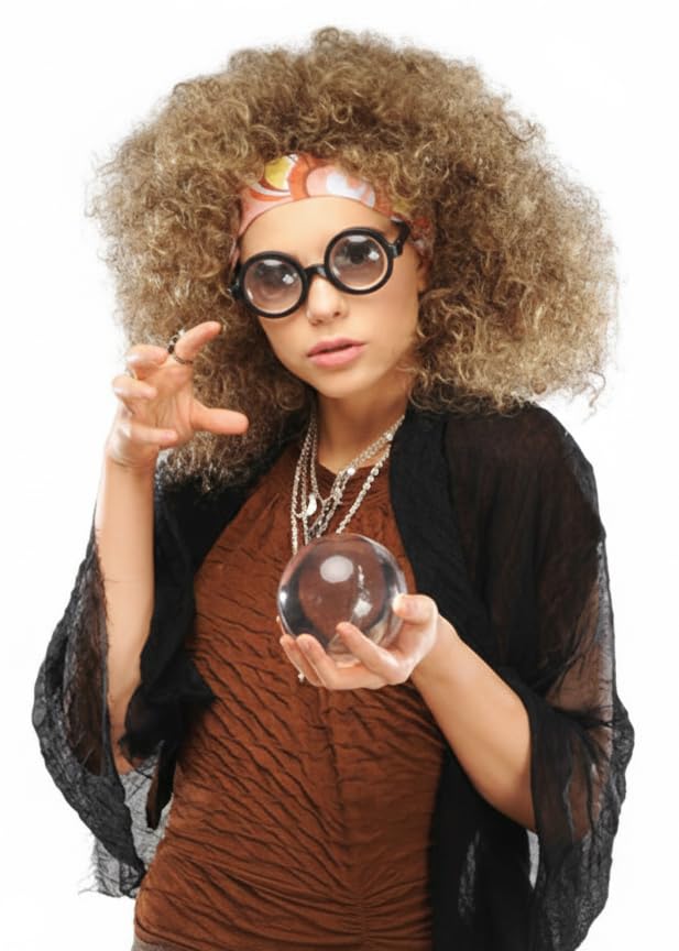 Sybill Trelawney Style Divination Teacher Fancy Dress Kit with Wig Brown