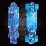 hdfj12142 22 Pouces Planche à roulettes Mini Cruiser Planche complète pour Adolescents Adultes débutants Filles garçons Enfants Planche à roulettes en Plastique Pas Cher Multicolore en Option Je