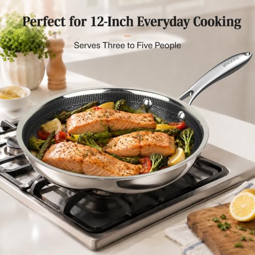 imarku 12 Inch Non Stick Frying Pans, Healthy Hybrid Ceramic Frying Pans - Image 2