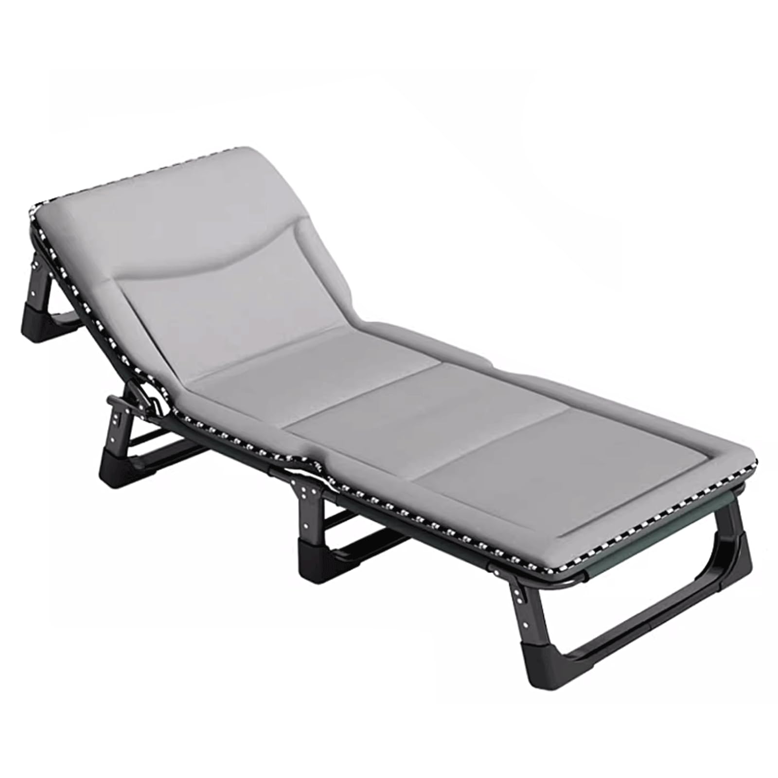 SUREK Portable Cotton Foldable Camping Bed with Mattress Height Adjustable Folding Bed Comfortable Camping Cot for Outdoor Office Comfortable