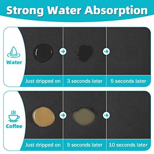 Coffee Maker Mat For Countertops: Coffee Mat Absorbent Coffee Bar Mat For Kitchen Hide Stain Rubber Backed, 12" X 17" Coffee Bar Accessories Fit Under Coffee Machine Coffee Pot Appliance Mats (Black) #TOP2