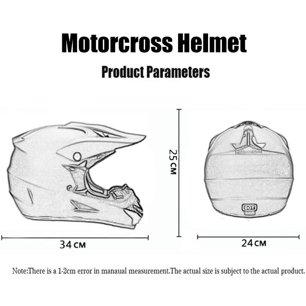 Casco Descenso Hombre, Adulto Casco Motocross MTB con Gafas/Máscara/Guantes, Casco Off Road ATV Scooter