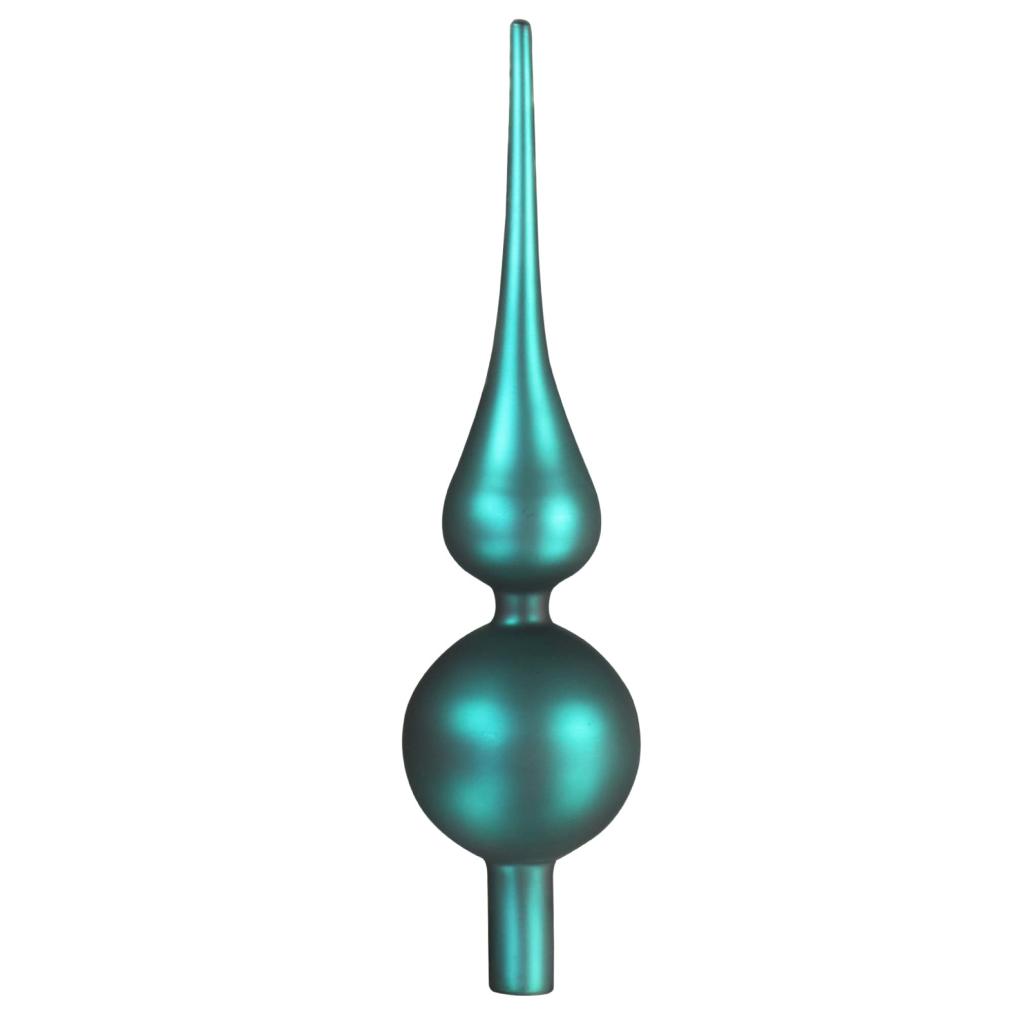 COM-FOUR® Christmas Tree Top in Teal, Glass Christmas Tree Top, 28 cm