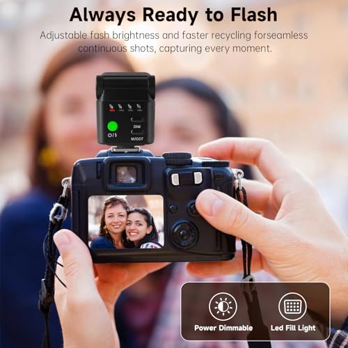 PIOENIMAGE Mini Camera Flash Speedlite with Video Light, Flash for Camera - image 5