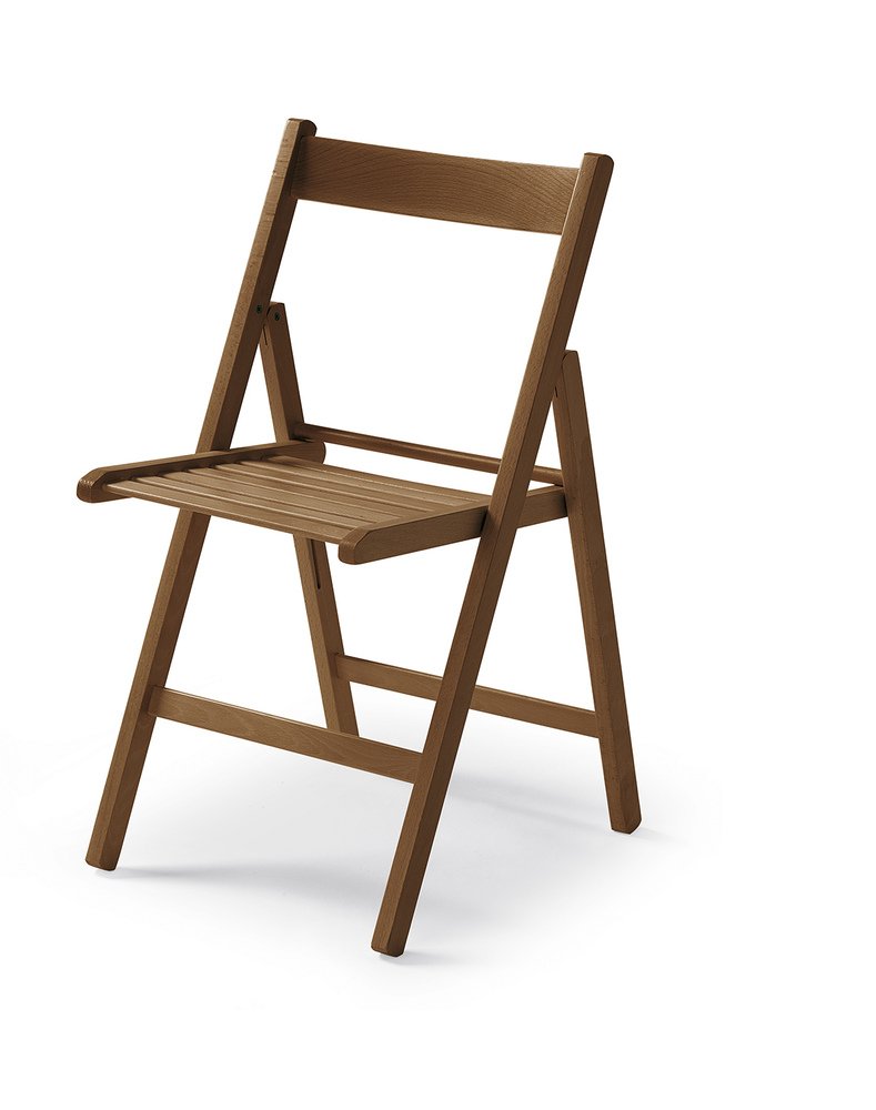 BUIANI Silla Plegable de Madera Color Nogal