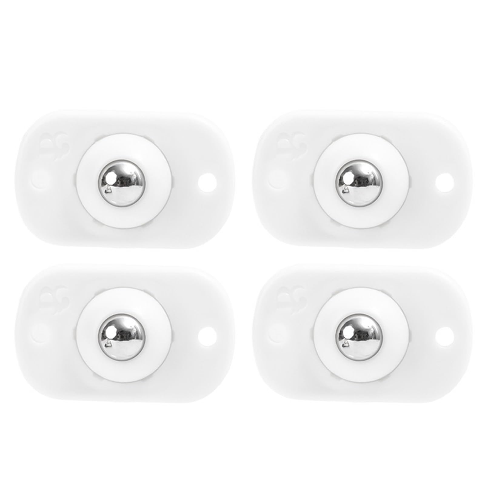 Caster Wheels, 4PCS Self-Adhesive Caster Stainless Steel Universal Pulley 360° Rotation Furniture Cabinet Casters Wheels Whirl Moving Rollers(B-White- 4PCS)