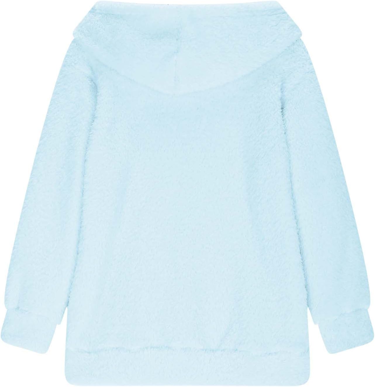 Girls Fuzzy Fleece Pullover Hoodies Kids Long Sleeve Winter Warm Soft Sherpa Hooded Sweatshirts With Pocket 4-14 Years