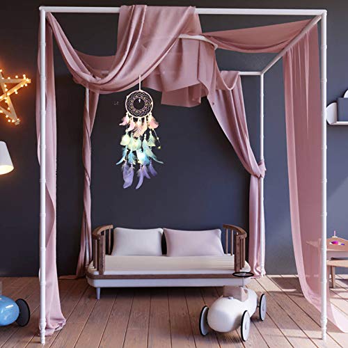 SietDESEO LED Dream Catcher Wall Decor, Dream Catcher, Handmade Dream Catcher for Girls Boy Kids Bedroom Wall Hanging Living Room Wedding Party Christmas Decoration and Ornament Festival Gift - Thumbnail 7