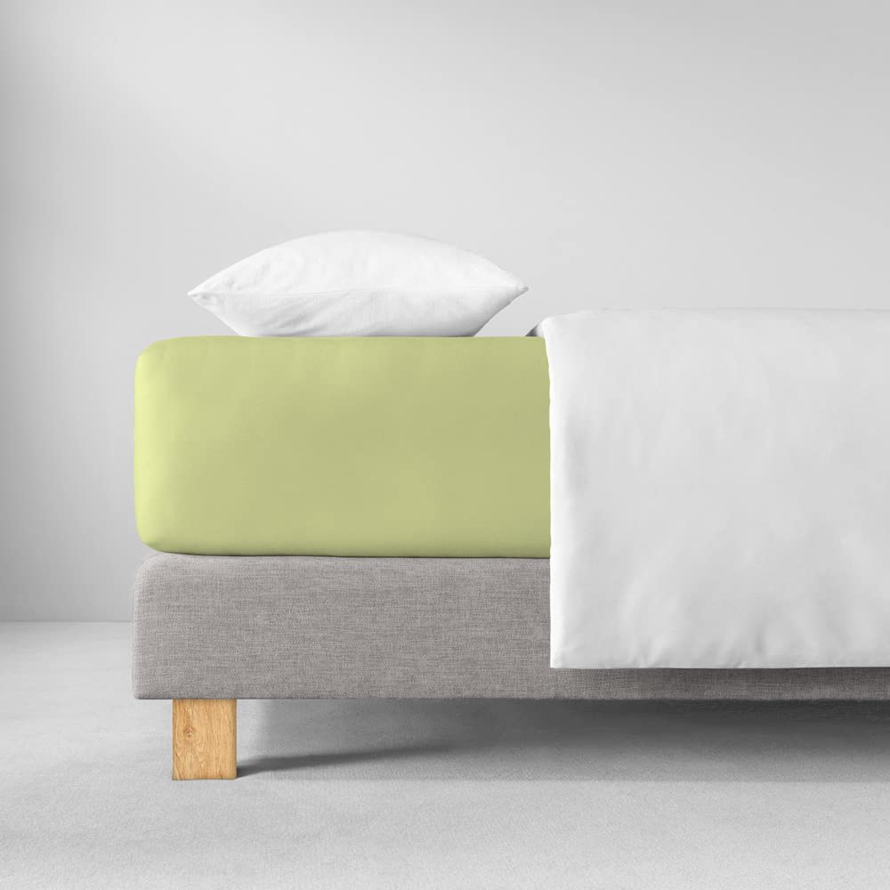 ESTELLA Spannbetttuch Feinjersey | maigrün | 150x200 cm | bügelfreie & trocknerfeste Qualität | Rundumgummi | 100% Baumwolle