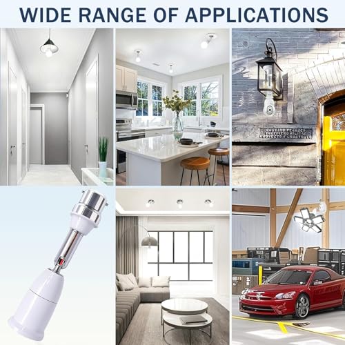 Image of 2 Unit B22 to E27 Light Socket Extender,Flexible 350 Rotatable Adapter, Bulb Lamp Holder Extender Gooseneck Type，Flexible Lighting, Suitable for Indoor and Outdoor Lamp Holder Conversion