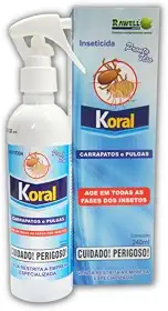Remedio para Carrapato e Pulga Koral 240ml Sem Cheiro e Cor