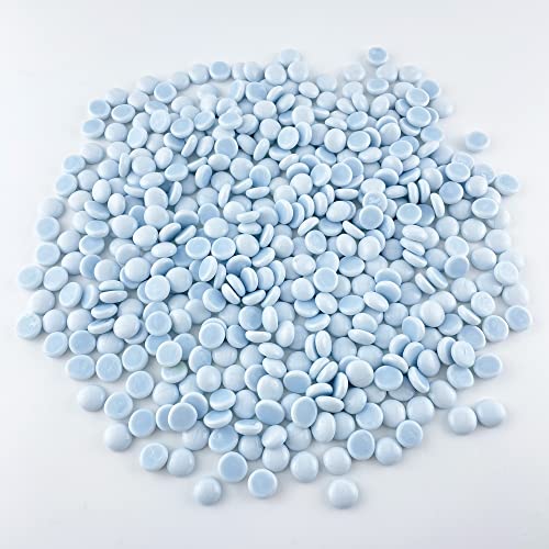 Cys Excel 5Lbs Baby Blue Glass Gemstone Beads Vase Fillers Flat Marble Beads Multiple Color Choices Aquarium Decor Rocks Floral Stones Decorative Mosaic Glass Gem Pebbles #TOP2