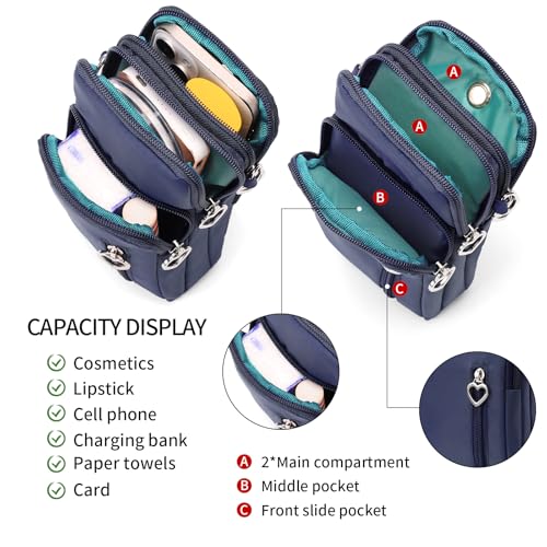 Small Crossbody Bags for Women Cell Phone Purses Wallet Mini Nylon Shoulder Arm Bag3