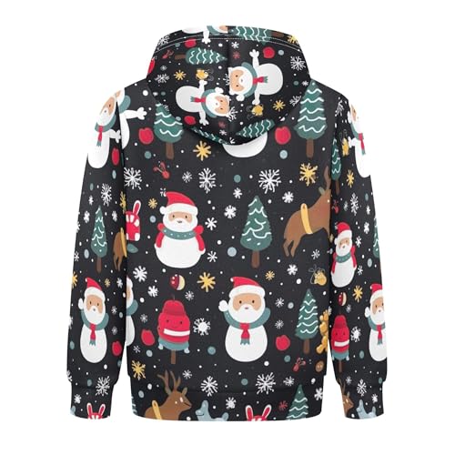 Kids Hoodies Sweaters Christmas Xmas Santa Claus Hooded Sweatshirts with Big Pockets for Boys Girls B04003482