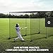 MR Mobile Baseball Batting Cage 24ft, Portable Heavy-Duty Baseball Hitting Cage w/Wheels, Wheel-Based Softball Batting Cage, Fully Enclosed Batting Cage Tunnel Complete Kit w/Frame and Netting