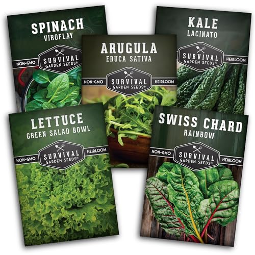 Survival Garden Seeds 5 Greens Collection Seed...