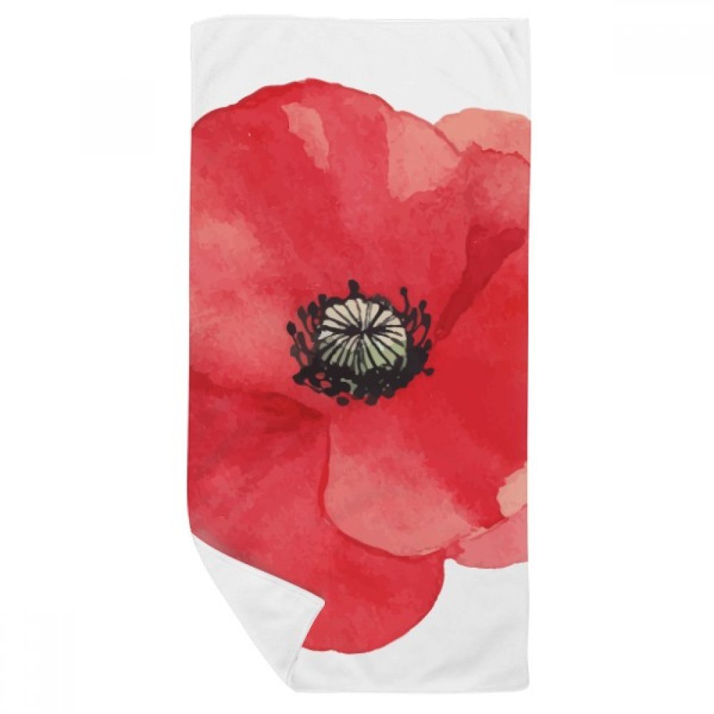 Serviette de bain pavot rouge 35x70 cm : une idée cadeau multicolor et douce pour la maison