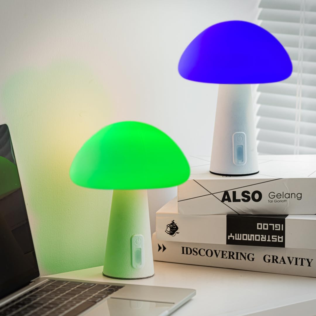 Xtralite Kids Mushroom Night Light, Rechargeable LED Bedside Lamp, Tap Control, Dimmable, 10 Colour Modes - Image 4