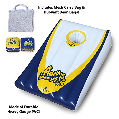 Drive Way Games Floating Cornhole Set. Inflatable Corn-Toss Board & Floating Bean Bags for Pool, Lake, Water
