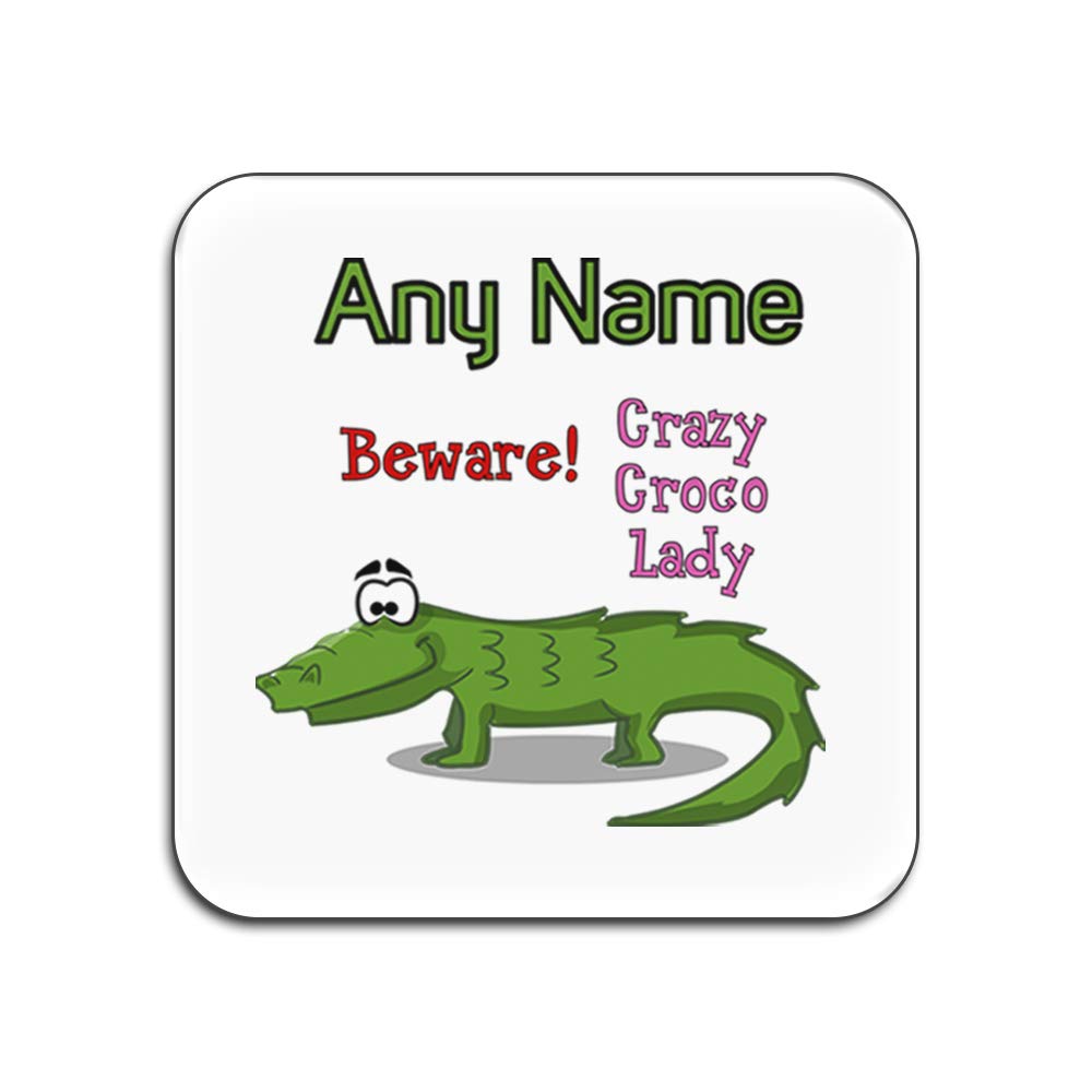 Dessous de verre motif crocodile blanc brillant haut de gamme