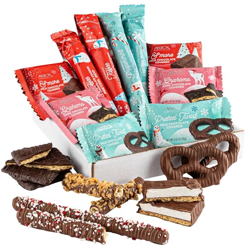 Astor Chocolate Winter Christmas Gift Basket Chocolate Stocking Stuffers, S’mores,