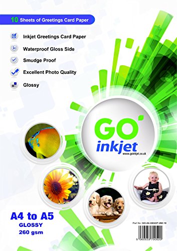 Go Inkjet - Papel de regalo para impresoras de inyección de tinta (tamaño A4, 260 g/m², 10 hojas)