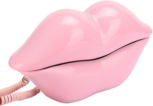 Miniatura 9 de Teléfono de labios fijo, teléfono de plástico en forma de labio, lindo teléfono con cable para decoración del hogar, oficina, regalo novedoso para