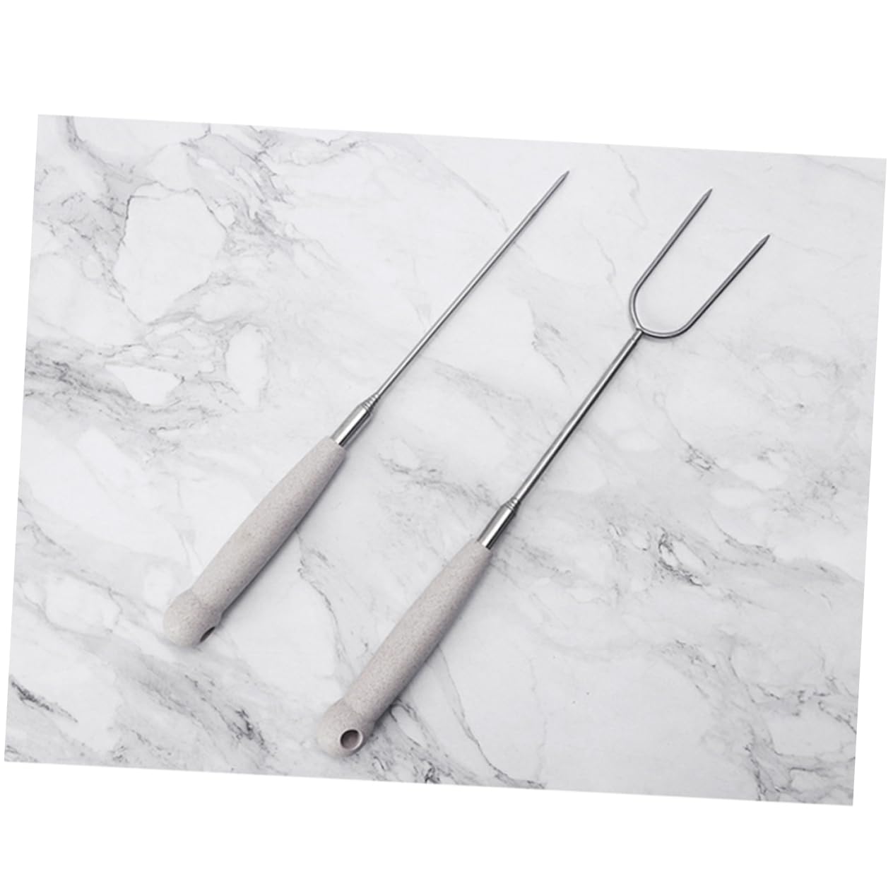Toddmomy 3 Set Forchette Da Barbecue Inossidabile Forchettone Singolo Per Grigliate Outdoor Accessorio E Portatilper Salsicce Verdure E Smores 2 Pezzi*3